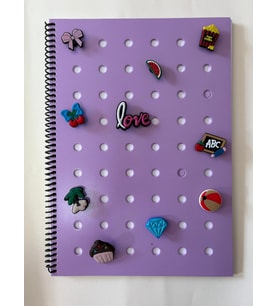 Adalinhome Charm Kapaklı A4 Spiralli Çizgili Fun Defter  (80 Yaprak) (Mor)