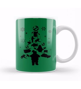 Ghostbusters Christmas Tree Silhouette Kupa Bardak Porselen