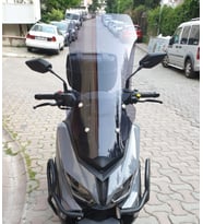 MOTOCAM Küba Novax 200 Ön Cam 2023-2026 Model 65cm Füme Renkli 4mm UZUN