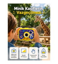 Çocuklar İçin Dijital Kamera, HD Fotoğraf ve Video, Mini Tripod, Type-C Şarj