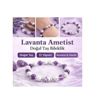 Doğaltaş Ametist ve Havlit Bileklik