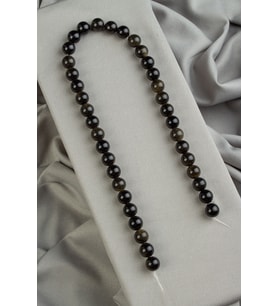 Gold Obsidyen Taşı Küre Kesim Parlak Gold 10mm Doğal Taş Dizi [AA]