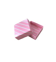 Komple Karton Kutu 5X5X2.2 CM (50 Adet)  Çizgili Pembe