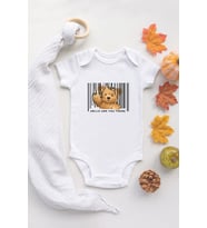 Organik %100 Pamuk Uzun Kollu Beyaz Hello Teddy Bear Bebek Body Bebek Badi Çıtçıtlı Zıbın