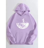 Unisex Uzay Temalı Sweatshirt (Lila)