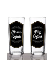 Kişiye Özel 2'li Black Shield Rakı Bardağı