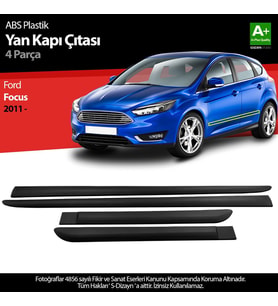 S-Dizayn Ford Focus ABS Plastik Yan Kapı Koruma Çıtası 2011 Üzeri A+ Kalite (Karışık)