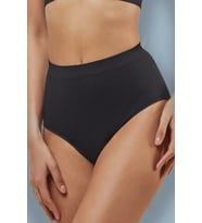Elite Life 3D Dikişsiz Doğal Pamuk Cep Ağlı Kadın Yüksel Bel Slip Külot (Siyah)