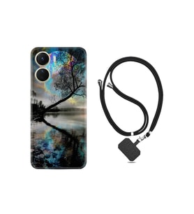 Vivo Y16 Kılıf Ipli Boyun Askılı Desenli Silikon Dream World 1839