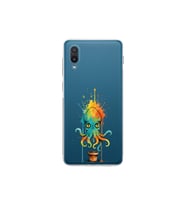 Samsung Galaxy A02 ile uyumlu Splash ahtapot tasarımlı şeffaf silikon kılıf