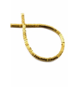 Hematit Taşı Altıgen Kesim Parlak Gold 4x1mm Doğal Taş Dizi