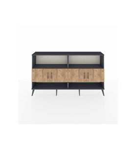 Arges Konsol 4 Raflı 4 Kapaklı 176x30x99 Antrasit-Çam/Aytaşı