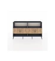 Arges Konsol 4 Raflı 4 Kapaklı 176x30x99 Antrasit-Çam/Aytaşı