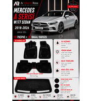 MERCEDES A SERİSİ W177 SEDAN 2018-2026 Araca Özel 3D Paspas + 3D Bagaj Havuzu