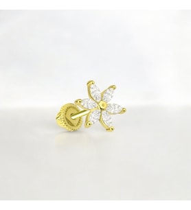 Glorria Altın Çiçek Helix Piercing