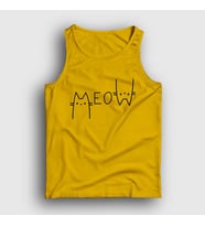 Presmono Unisex Sarı Meow Cat Kedi Atlet 407348tt (Sarı)