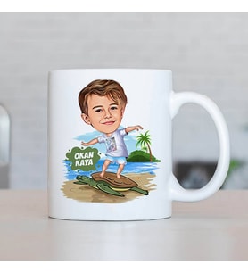 Kişiye Özel Hayvan Sever Çocuk Karikatürlü Kupa Bardak