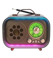 UltraTekno M-1315BT Bluetooth Subwoofer'lı Retro Radyo Şarjlı 3 Band Fm/am/sw Vintage Hoparlör USB Tf Destekli (Koyu Gri)