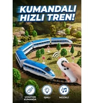 Uzaktan Kumandalı Tren Seti 30 Parça Sesli ve Işıklı Büyük Boy Raylı Hızlı Tren Oyuncak