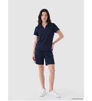 LCW Comfort Lacivert Beli Lastikli Şeritli Kadın Şort