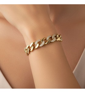 STİL İNCİSİ/XUPING JEWELRY EMA GURMET ZİRKON TAŞLI BİLEKLİK (Altın Rengi)
