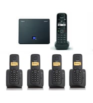 Gigaset AS690 IP 5 Dahili Dect Telsiz Kablosuz Telefon Santrali (Siyah)