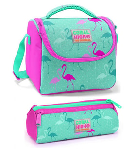 Coral High Kız Çocuk Su Yeşili Pembe Flamingo Beslenme Çantası Seti