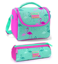 Coral High Kız Çocuk Su Yeşili Pembe Flamingo Beslenme Çantası Seti