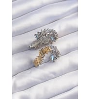 Northcity Pirinç Gold Gümüş Renkli Tırtıklı Kalp Küpe 5886