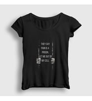 Presmono Kadın Siyah Cell Rapper NF T-Shirt 304888tt