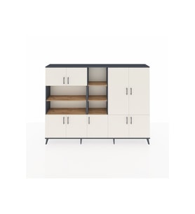 Arges Dolap 14 Raflı 9 Kapaklı 220x30x163 Antrasit-Aytaşı/Çam