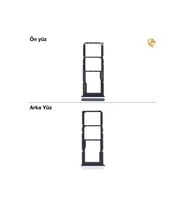 Samsung Galaxy A21S Sim İç Yuvası Çiftli ile Uyumlu Siyah Çiftli sim yuvası ikili sim tepsisi çiftli sim aparatı dual sim çekmecesi