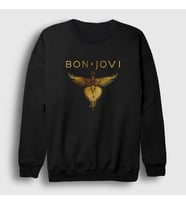 Presmono Unisex Siyah Hits Bon Jovi Sweatshirt 20247tt