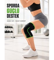 Siyah Yeşil Spor Dizlik Ayarlanabilir Destek Bantlı Nefes Alabilen Örme