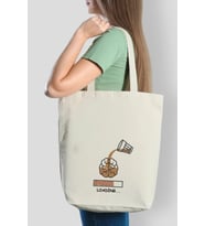 Kanvas Coffe Brain Tasarımlı Bez Çanta