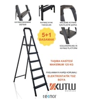 Kutlu 5+1 Metal Merdiven (Gri)