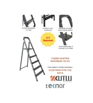 Kutlu Dayanıklı 4+1 Metal Basamaklı Merdiven