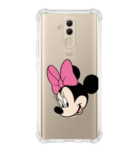 Huawei Mate 20 Lite  Köşe Korumalı Antişok Kapak Minnie Mouse Tasarımlı Şeffaf  Kılıf