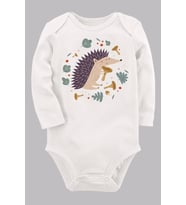 Organik Baskılı Pamuklu Unisex Bebek Body UZUNE262