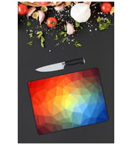 Renkli  Cam Kesme  ve Sunum Tahtası  25 Cm X 35 Cm
