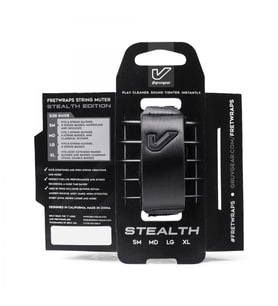 Gruv Gear FW1-STL-MD FretWrap Stealth Edition (Medium) Gizli/Mat Siyah Tasarım, 5 Telli Bas ve 7 Telli Gitar Uyumlu, Tel Susturucu