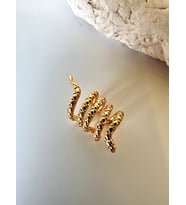 Yılan Motifli Kıkırdak Küpe (Gold)