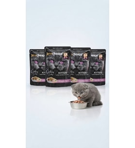 Tavuklu ve Ciğerli Tahılsız Yavru Kedi Yaş Mama 85 gr (4'lü Avantaj Paketi)