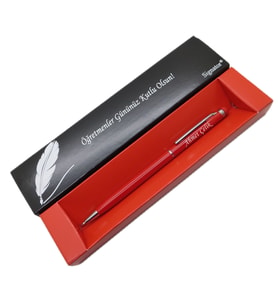 Signator® C675 Touch Red Tükenmez Kalem  İsme Özel Kalem  Hediyelik Kalem - (Öğretmenler Günü, Doğum Günü, Yeni Yıl vb. Kutulu) (Karışık)