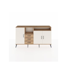 Arges Konsol 5 Raflı 3 Çekmeceli 3 Kapaklı 176x30x99 Çam-Aytaşı/Çam