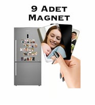 Resimli Buzdolabı Magneti 9 adet Kişiye Özel