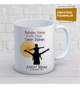 Kişiye Özel İsim Yazılabilir Babalar Günün Kutlu Olsun Canım Babam Kupa Bardak