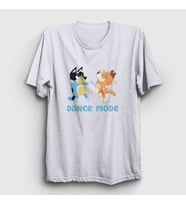 Presmono Unisex Beyaz Bluey Dance Mode Bandit Chili T-Shirt 446317tt (Beyaz)