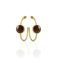 Kadir Jewellery 22 Ayar Altın Kaplama Kadın Taşlı Küpe -El İşçiliği Ve Hipoalerjenik Küpe