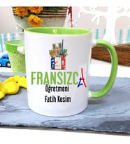 Fransızca Öğretmenine Özel Öğretmenler Günü Hediyesi Kişiye Özel Kupa Bardak